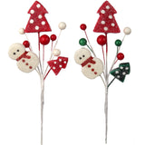 Set of 24: Assorted White Snowman Picks with Berries & Trees | Festive Holiday Decor | Trees, Wreaths, & Garlands | Christmas Picks | Home & Office Decor, Floral Home by Artificial Flowers