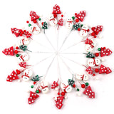 Set of 24: Assorted White Snowman Picks with Berries & Trees | Festive Holiday Decor | Trees, Wreaths, & Garlands | Christmas Picks | Home & Office Decor, Floral Home by Artificial Flowers