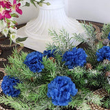 Royal Blue Silk Carnation Picks Flower Stems for Floral Arrangements
