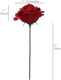 Captivating Elegance: 100 Exquisite 8" Artificial Burgundy Rose Picks – Lifelike Floral Décor for Timeless Beauty and Versatile Styling, Floral Home by Artificial Flowers