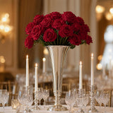 100 Pack Bulk Burgundy Silk Carnations - Artificial Carnation Flower Heads with 5" Stems & 3.5" Blooms, Real Touch Fake Carnations for Wedding Centerpieces, Bridal Bouquets & Floral Arches