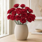 100 Pack Bulk Burgundy Silk Carnations - Artificial Carnation Flower Heads with 5" Stems & 3.5" Blooms, Real Touch Fake Carnations for Wedding Centerpieces, Bridal Bouquets & Floral Arches