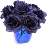 Artificial Real Touch Fabric Rose Picks, Navy Blue, 3.5
