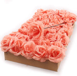 Box of 50: Peach Rose Picks, Silk Blooms, Floral Picks (8
