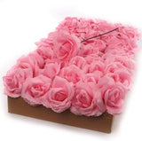 Pink Faux Rose Picks, Pack of 50 - 3" Blooms, 8" Stems