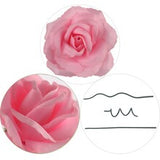 Pink Faux Rose Picks, Pack of 50 - 3" Blooms, 8" Stems