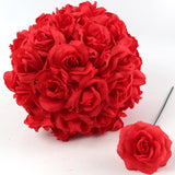 Artificial Real Touch Silk Red Rose Picks, 3.5" Blooms, 8" Stems, 100-Pack