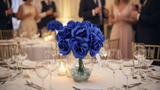 50-Pack: Royal Blue Rose Picks, 8" Long, 3" Wide, Realistic Faux Floral Arrangement