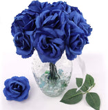 50-Pack: Royal Blue Rose Picks, 8" Long, 3" Wide, Realistic Faux Floral Arrangement
