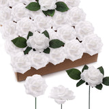 Timeless Beauty in Full Bloom: 100pc Silk Flowers White Rose Picks - Graceful Floral Décor for Weddings, Home Decor, and Special Occasions