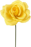Yellow Artificial Roses 50pcs, Real Touch Fabric Fake Flowers with Stems for Wedding Flowers and Table Centerpieces