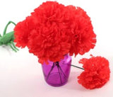 Real Touch Red Silk Carnation Picks - 100 Count Bulk - 3.5" Lush Heads with 5" Stems for Wedding Bouquets - Centerpieces & Decor - Vibrant Elegance - Red Carnations Artificial Flowers Bulk