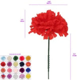 Real Touch Red Silk Carnation Picks - 100 Count Bulk - 3.5" Lush Heads with 5" Stems for Wedding Bouquets - Centerpieces & Decor - Vibrant Elegance - Red Carnations Artificial Flowers Bulk