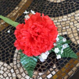 Real Touch Red Silk Carnation Picks - 100 Count Bulk - 3.5" Lush Heads with 5" Stems for Wedding Bouquets - Centerpieces & Decor - Vibrant Elegance - Red Carnations Artificial Flowers Bulk