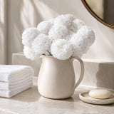 Artificial Silk White Carnation Heads, 3.5" Blooms, Detachable 5" Stems, 100-Pack