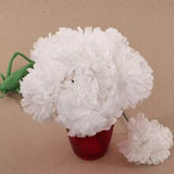 White Carnation Flowers, 100-Pack, Artificial Carnation Picks, Silk Fake Carnations, Bulk