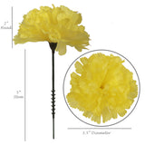 100-Pack: Yellow Carnation Picks, 5" Stems, 3.5" Wide, Floral Home by Artificial Flowers