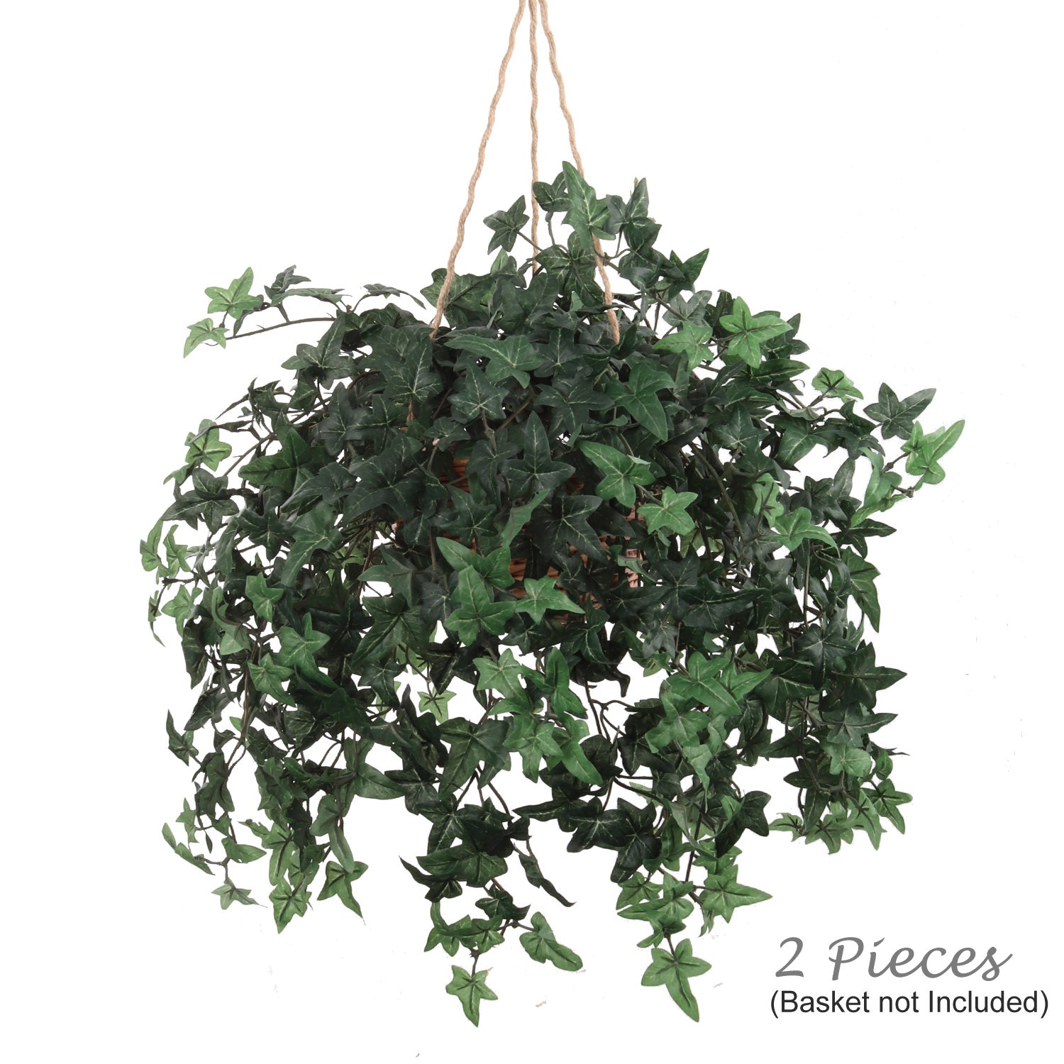 Artificial Hanging English Ivy Bush with 274 Lifelike Silk Leaves - 20in.