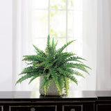 Boston Fern Plant with 50 Realistic Silk Fronds, 34" Wide, Faux Greenery