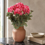 Pink Real-Touch Artificial Geranium Bushes, 18" UV & Water Resistant Faux Silk for Outdoor Planters, Window Boxes, Porch & Cemetery Decor
