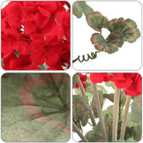 Real Touch Red Geranium Bush, UV & Water Resistant - 18"
