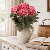 Real Touch Pink Geranium Bush, UV & Water Resistant - 18"