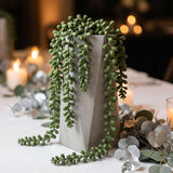 13-Inch Hanging Succulent Plant Strand with 3 Pearls - Lifelike Durable and Easy-to-Hang Decor for Indoor/Outdoor Spaces - Perfect for Home, Office, Events