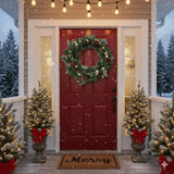 Artificial Green Christmas Pine Garland, 22 Inch Holiday Greenery for Mantel, Staircase & Doorway