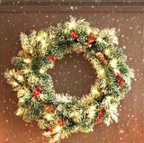 Artificial Green Christmas Pine Garland, 22 Inch Holiday Greenery for Mantel, Staircase & Doorway