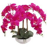 Exquisite 19"x13" Faux Phalaenopsis Orchid in 9" Decorative Bowl - Elegant Lifelike Artificial Flower Arrangement for Luxurious Home Decor, Floral Home by Artificial Flowers