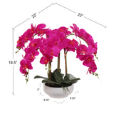 Exquisite 19"x13" Faux Phalaenopsis Orchid in 9" Decorative Bowl - Elegant Lifelike Artificial Flower Arrangement for Luxurious Home Decor, Floral Home by Artificial Flowers