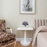 Periwinkle Fake Hydrangea Flowers in Glass Vase with Water Look