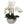 White Artificial Phalaenopsis Orchid in Dimple White Vase - 19" - 
    White Round Pot