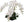 20" Tall Faux Phalaenopsis Orchid in 8" Round Pot - 
    White Orchid with Black Pot