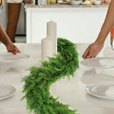6' Juniper Garland with Green Berries & Brown Twigs
