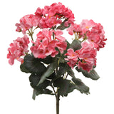 18" Pink Lifelike Geranium Bush - Realistic Artificial Flowers for Home & Garden Decor, Floral Home by Artificial Flowers