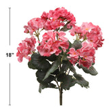 18" Pink Lifelike Geranium Bush - Realistic Artificial Flowers for Home & Garden Decor, Floral Home by Artificial Flowers