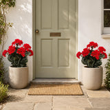 Real Touch Red Geranium Bush with 7 Fronds, Set of 3 - 18"