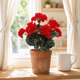 2-Pack 18" Red Geranium Bush Artificial Flowers