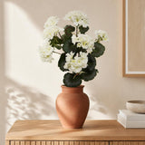 White Fake Geranium Bush - 18"