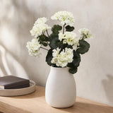 White Fake Geranium Bush - 18"