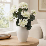 White Fake Geranium Bush - 18"