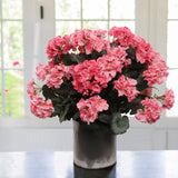 Charming Pink 18" Geranium Bush with 7 Lifelike Branches - Premium Artificial Flower for Home & Garden Decor, Perfect for Indoor/Outdoor Display