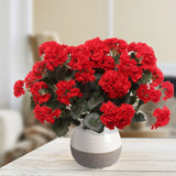 Vibrant Red 18" Geranium Bush with 7 Lush Branches - Elegant Artificial Plant for Luxurious Home & Outdoor Decor, Ideal for All Seasons