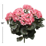 Vibrant Pink 18-Inch Deluxe UV-Resistant Geranium Bush - Artificial Flowers for Outdoor Decor & Home Garden Elegance, Floral Home by Artificial Flowers