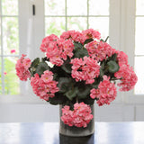 Vibrant Pink 18-Inch Deluxe UV-Resistant Geranium Bush - Artificial Flowers for Outdoor Decor & Home Garden Elegance, Floral Home by Artificial Flowers