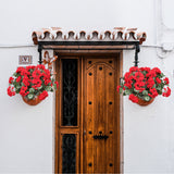 Deluxe UV Red Geranium Bush: 18-Inch, 7 Silk Flowers & Leaves, Floral Home by Artificial Flowers