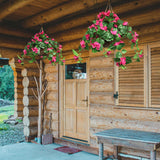 25" Hanging Geranium Basket Fuschia Lush Artificial Flower Basket for Home & Outdoor