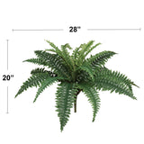 Lush 28" Diameter Boston Fern with 25 Full Fronds - Lifelike Artificial Greenery for Elegant Home and Office Decor, Perfect for Indoor/Outdoor Use