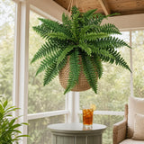 28" Boston Fern Plant with 25 Silk Fronds